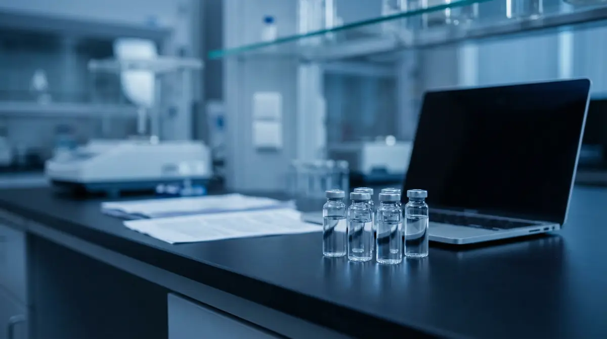 BPC-157 peptide research guide with laboratory vials